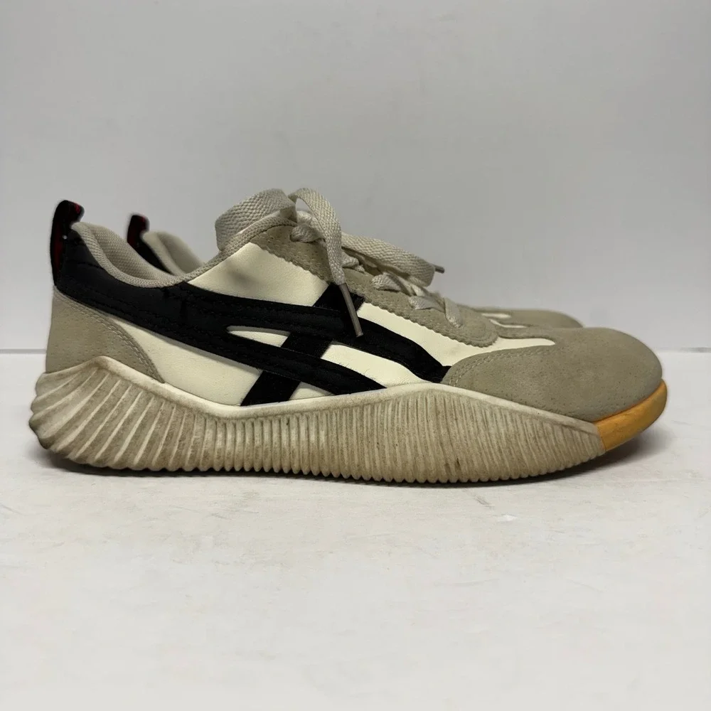 De Florance Cloudea Sneakers Cream Grey Black Suede Leather Low Top US 8 EU 38.5